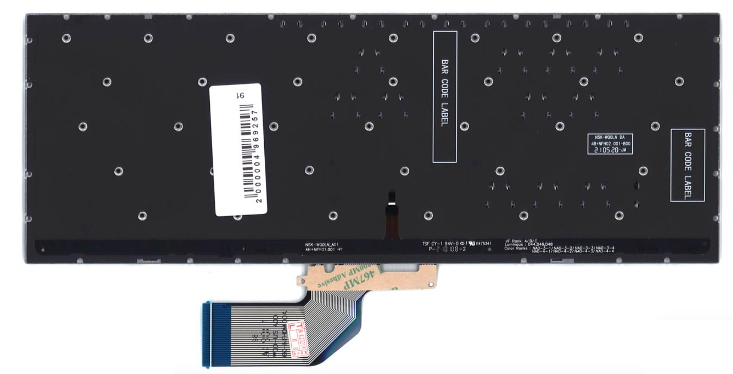 Клавиатура Asus VivoBook S13 S330FL серебристая, с подсветкой, OEM