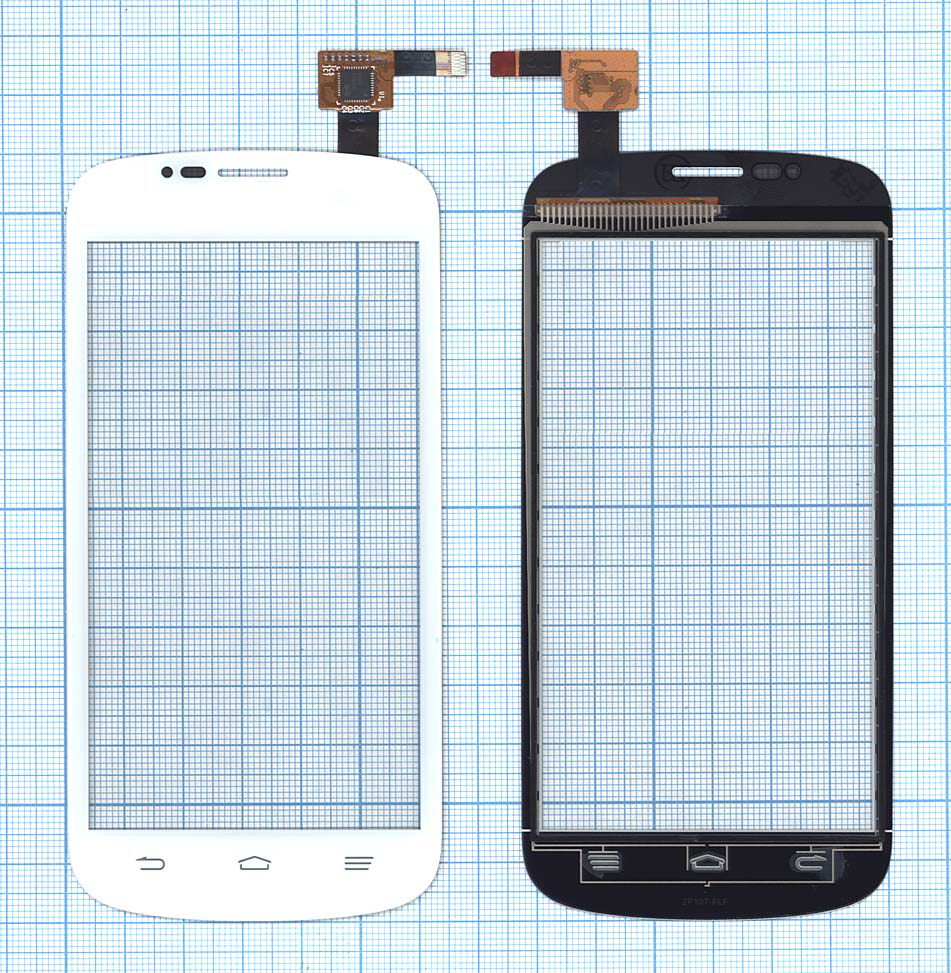 Сенсорное стекло (тачскрин) для ZTE V829 белое