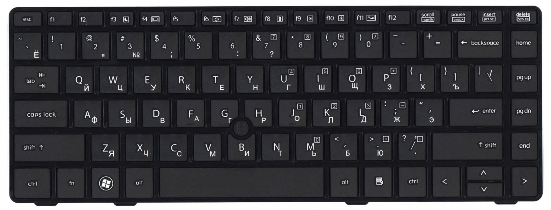 Клавиатура HP Elitebook 8460p с рамкой с указателем, OEM