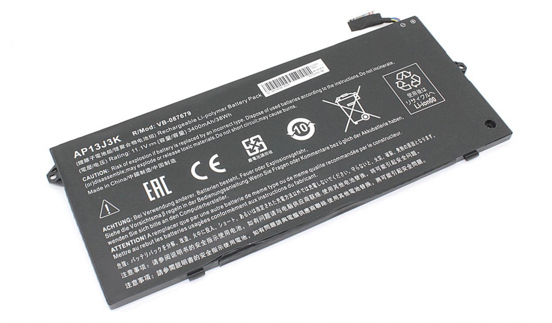 Аккумулятор Acer Chromebook C720P-2666 11.1V, 3400mAh, OEM