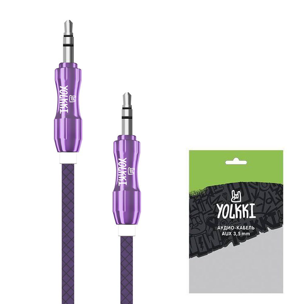 Кабель AUX YOLKKI Cymbals pack фиолетовый (1м)