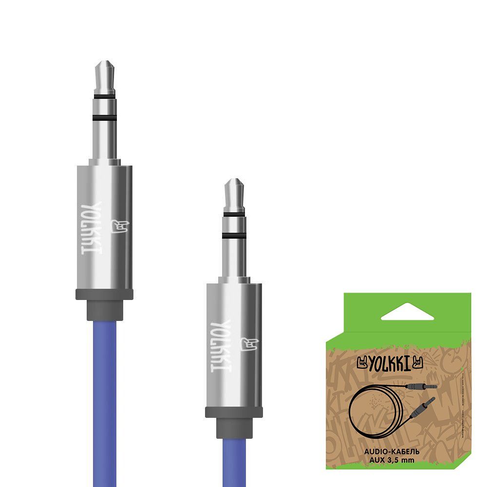 Кабель AUX YOLKKI Guitar box синий (1м)