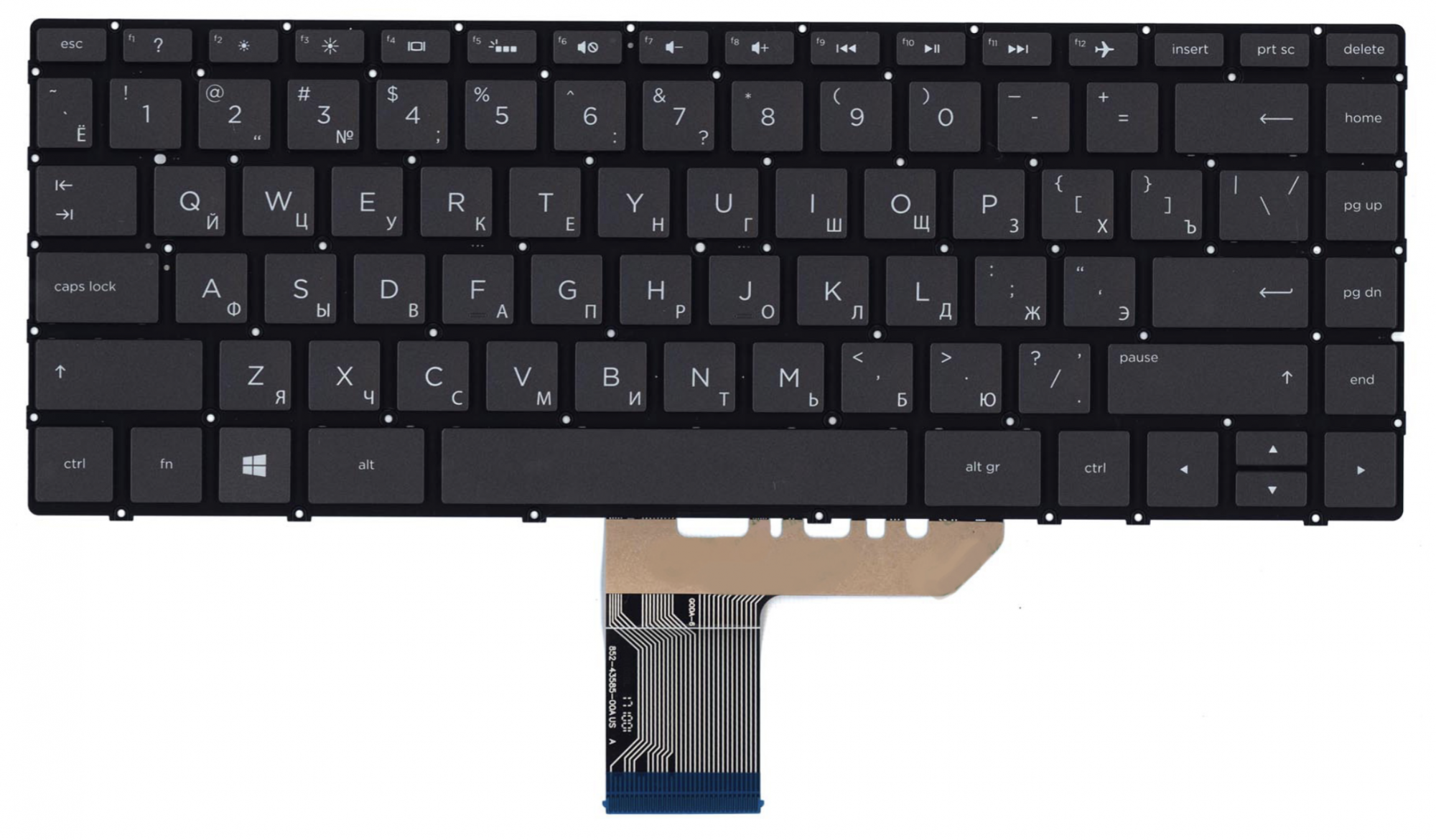 Клавиатура HP Spectre X360 13-w000 с подсветкой, OEM