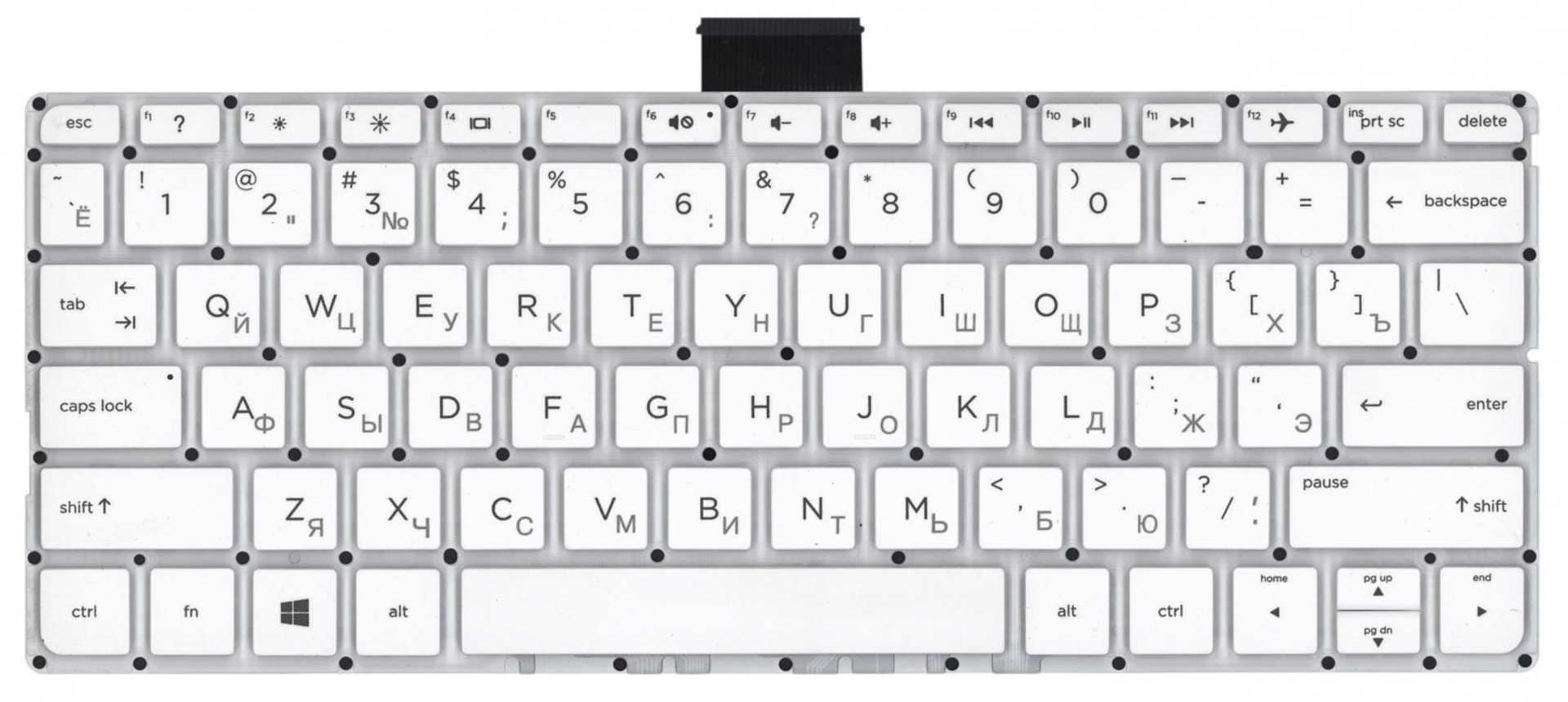 Клавиатура HP Stream 14-ax белая, OEM