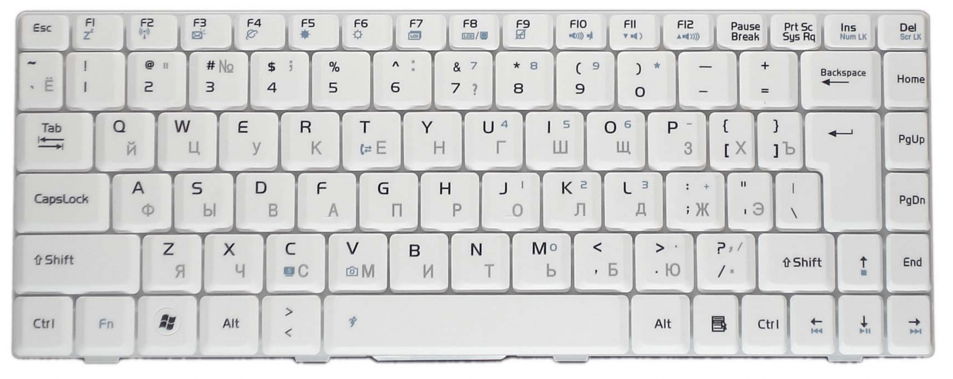 Клавиатура ASUS F6 белая, OEM