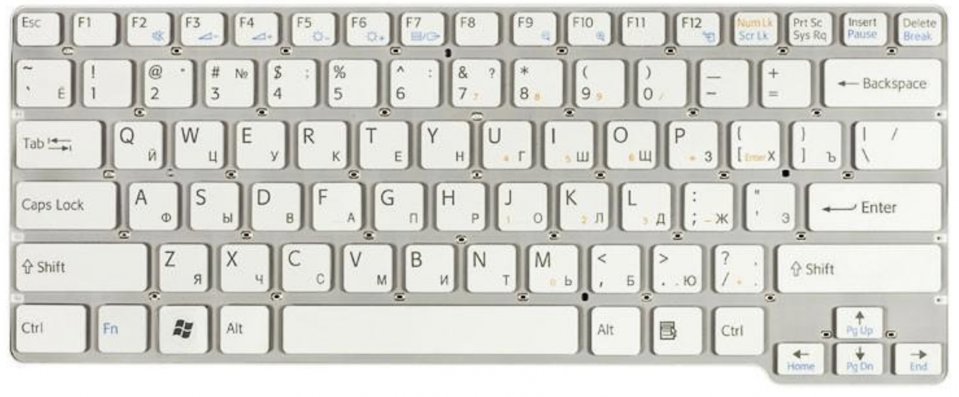 Клавиатура Sony VAIO VPC-CW1E1R белая, OEM