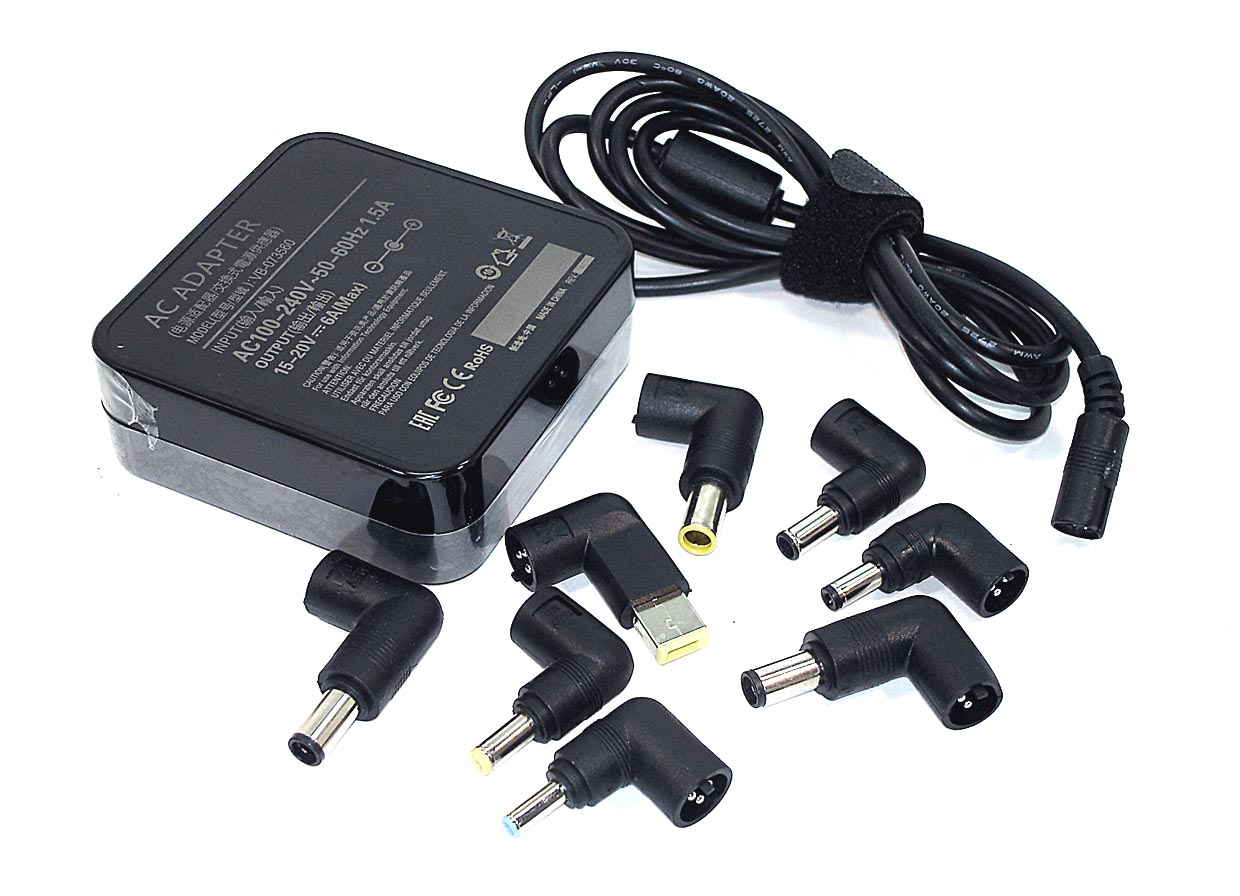 Универсальный блок питания (сетевой адаптер) для ноутбуков Asus 15-20V 6A 90W с 8 насадками