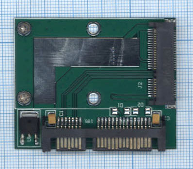 Переходник SSD mSATA на SATA компактный half size