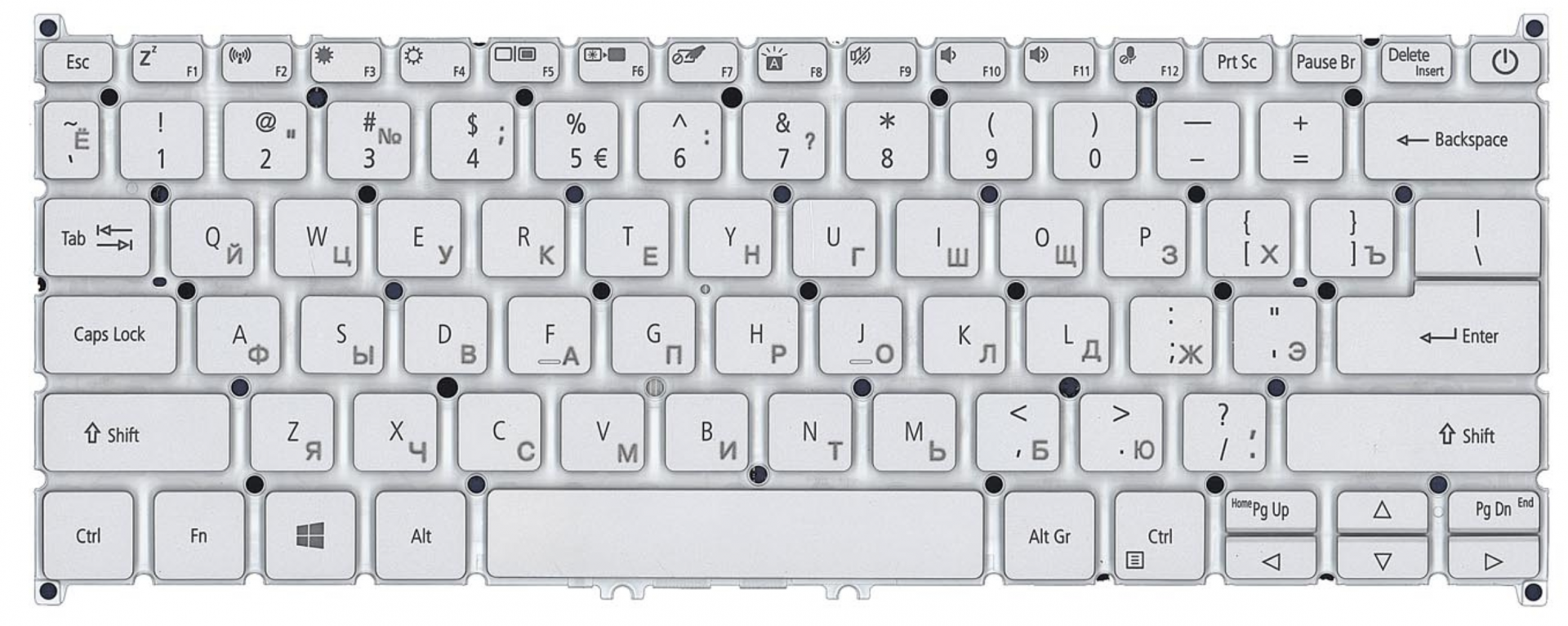 Клавиатура Acer Swift 3 SF313-51 серебристая, с подсветкой, OEM