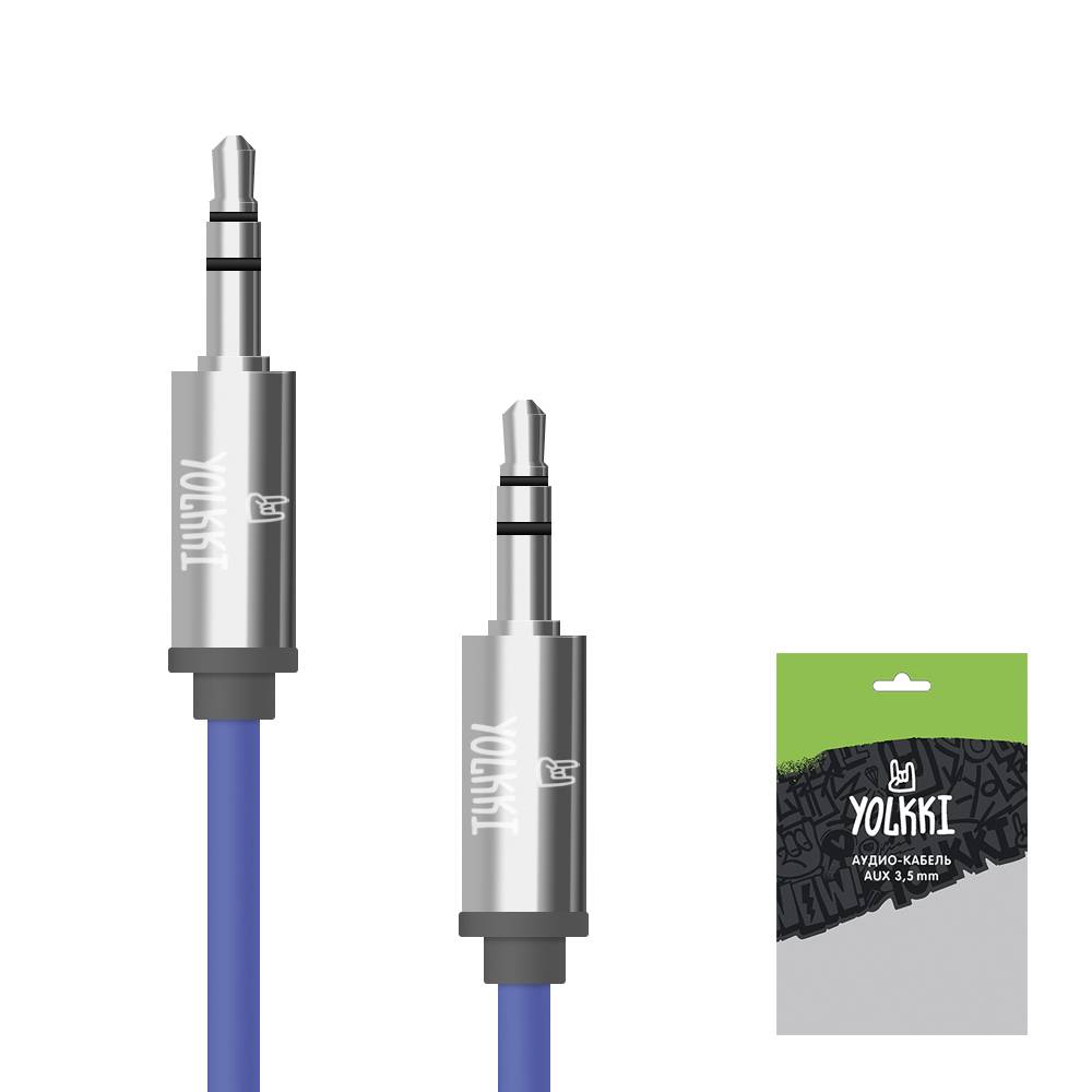 Кабель AUX YOLKKI Guitar pack синий (1м)
