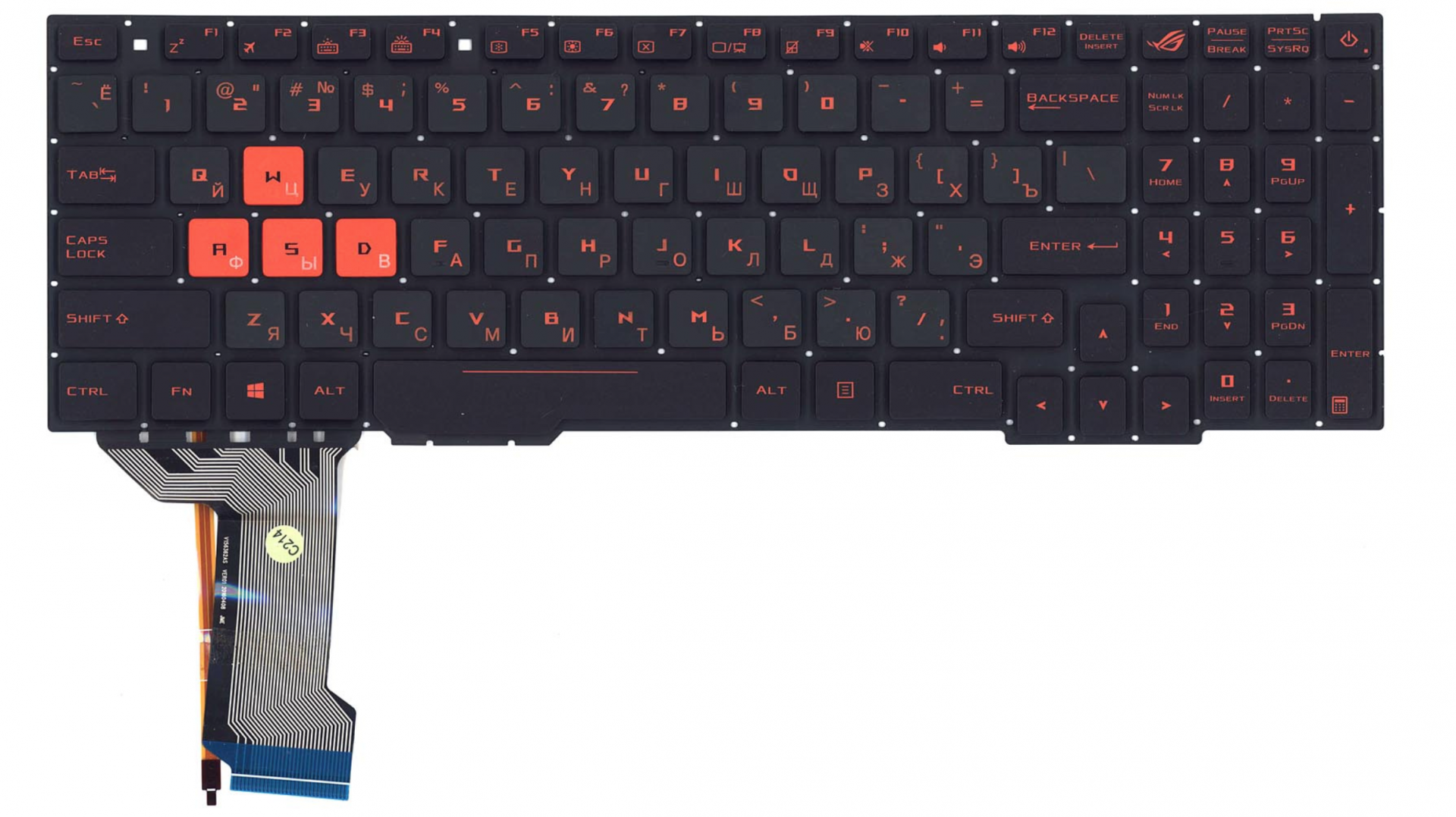Клавиатура Asus ROG GL553VE-FY003T с белой подсветкой, узкий шлейф подсветки, OEM