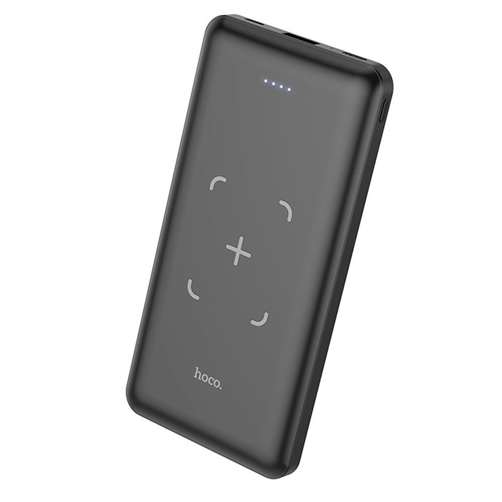 Power Bank 10000mA HOCO J50 Surf (1 USB выход 2,0A) черный + Wireless Charge