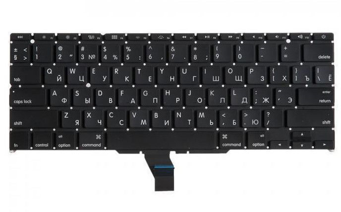 Клавиатура Apple MacBook Air A1370, A1465 (11" 2011-1015г, плоский Enter) + подсветка