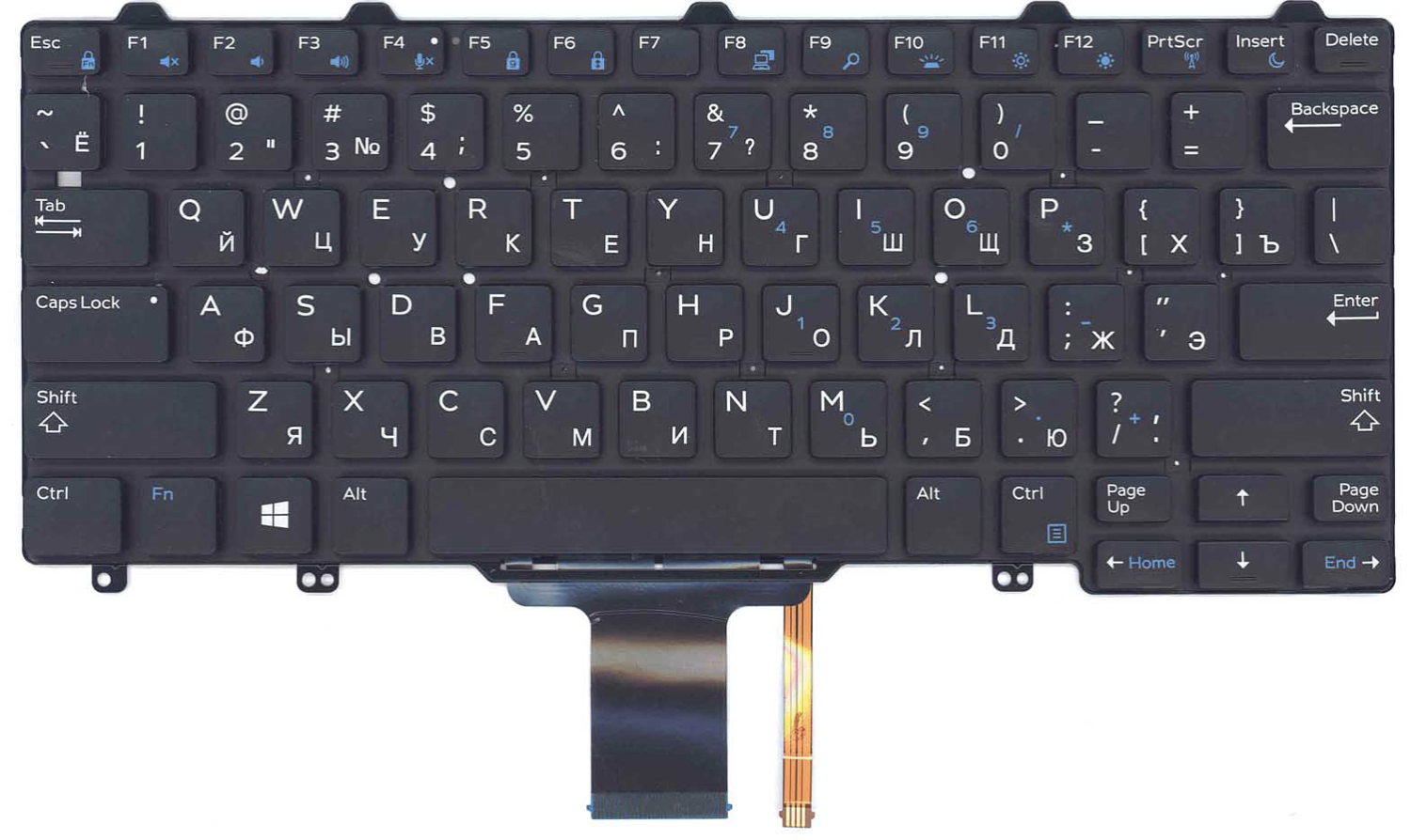 Клавиатура DELL Latitude E7250 с подсветкой, OEM