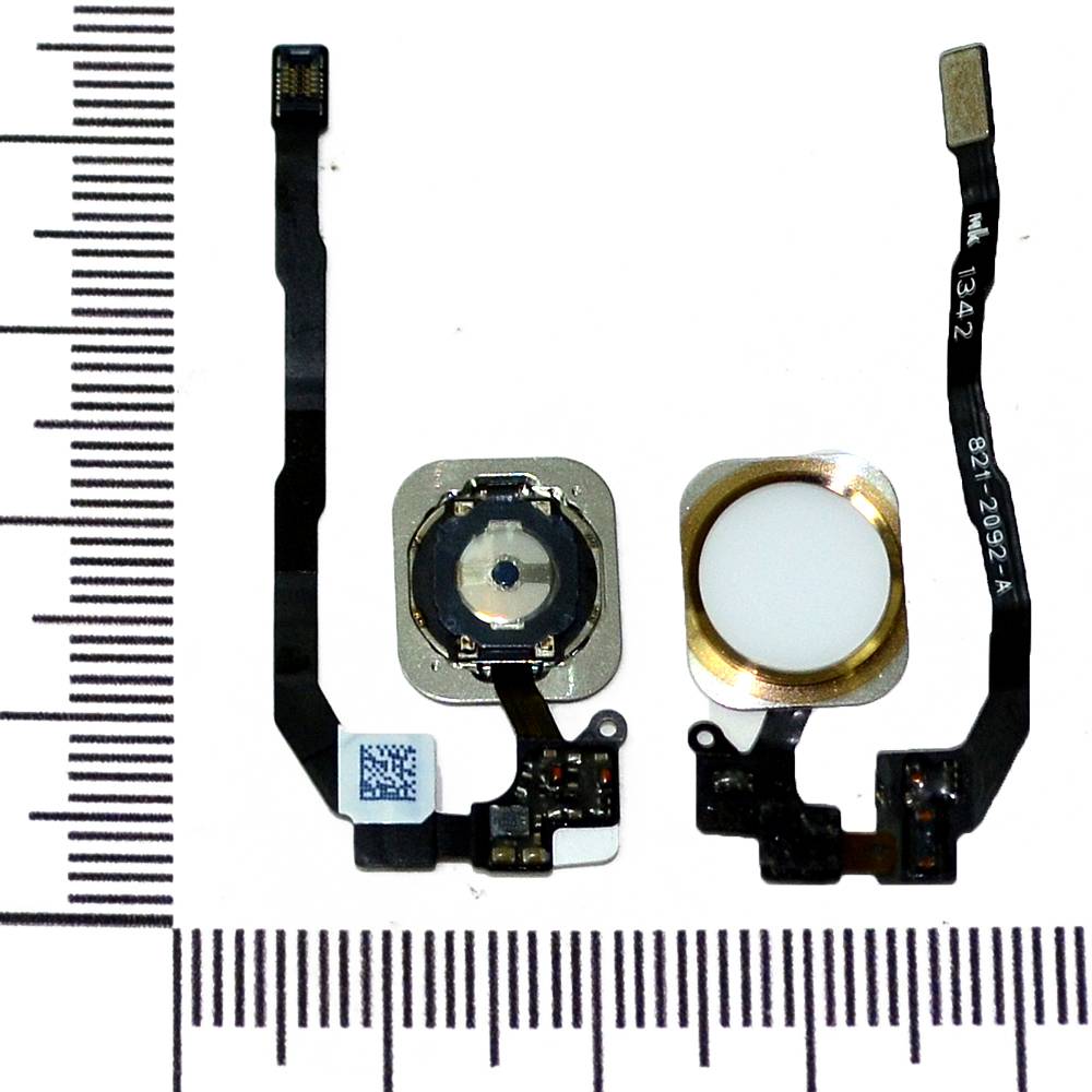 Механизм кнопки HOME iPhone 5S/SE с толкателем и шлейфом золото orig Factory