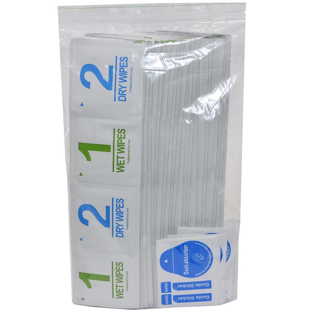 Салфетки для дисплеев 2шт (сухая и спиртовая) + стикеры /комплект 50 шт