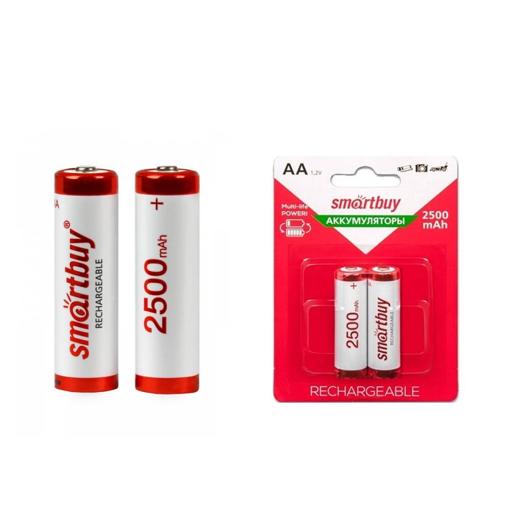 Аккумулятор перезаряжаемый SmartBuy AA HR6 2500mAh (блистер/2шт)