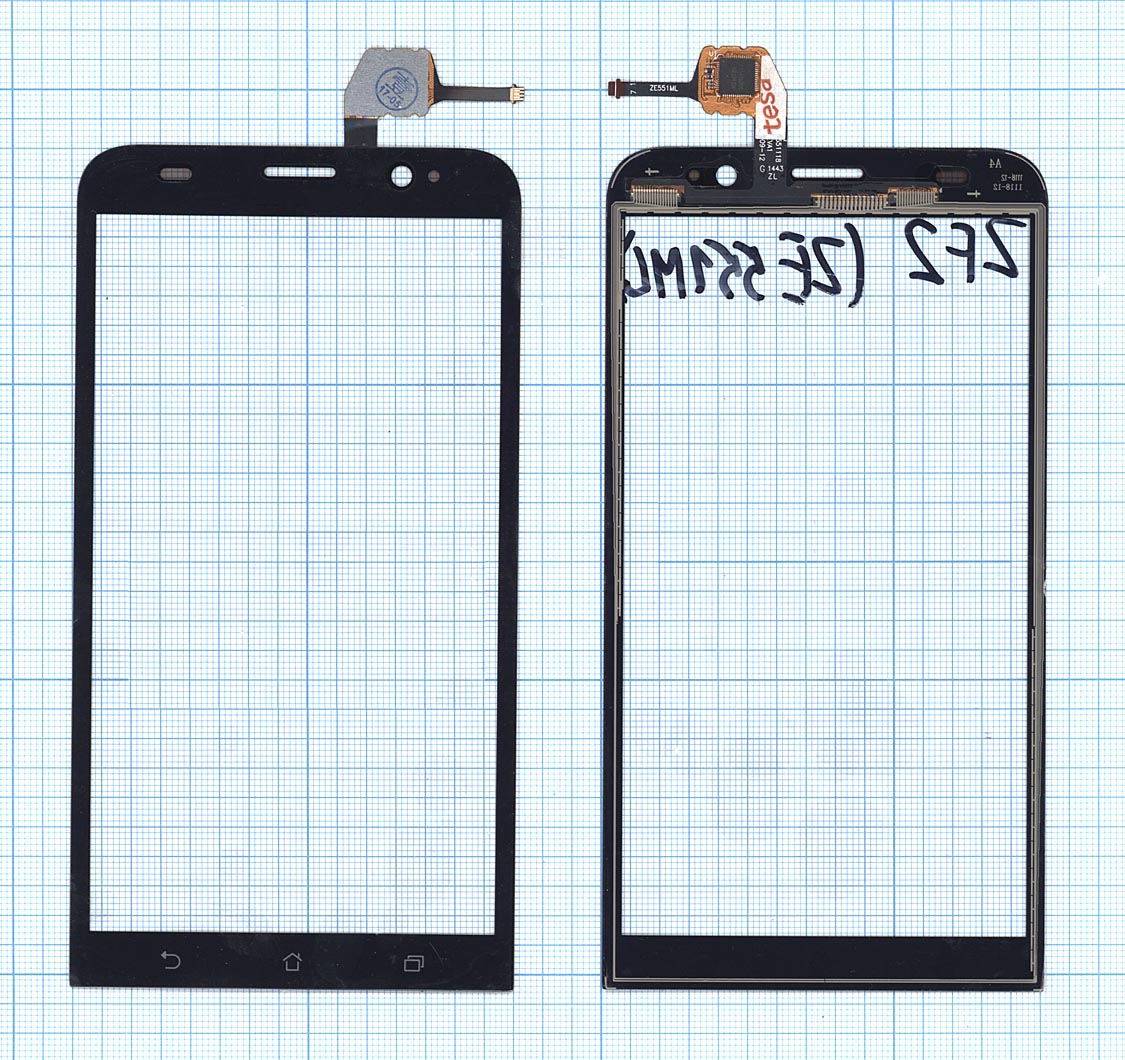 Сенсорное стекло (тачскрин) для Asus ZenFone 2 ZE551ML черное