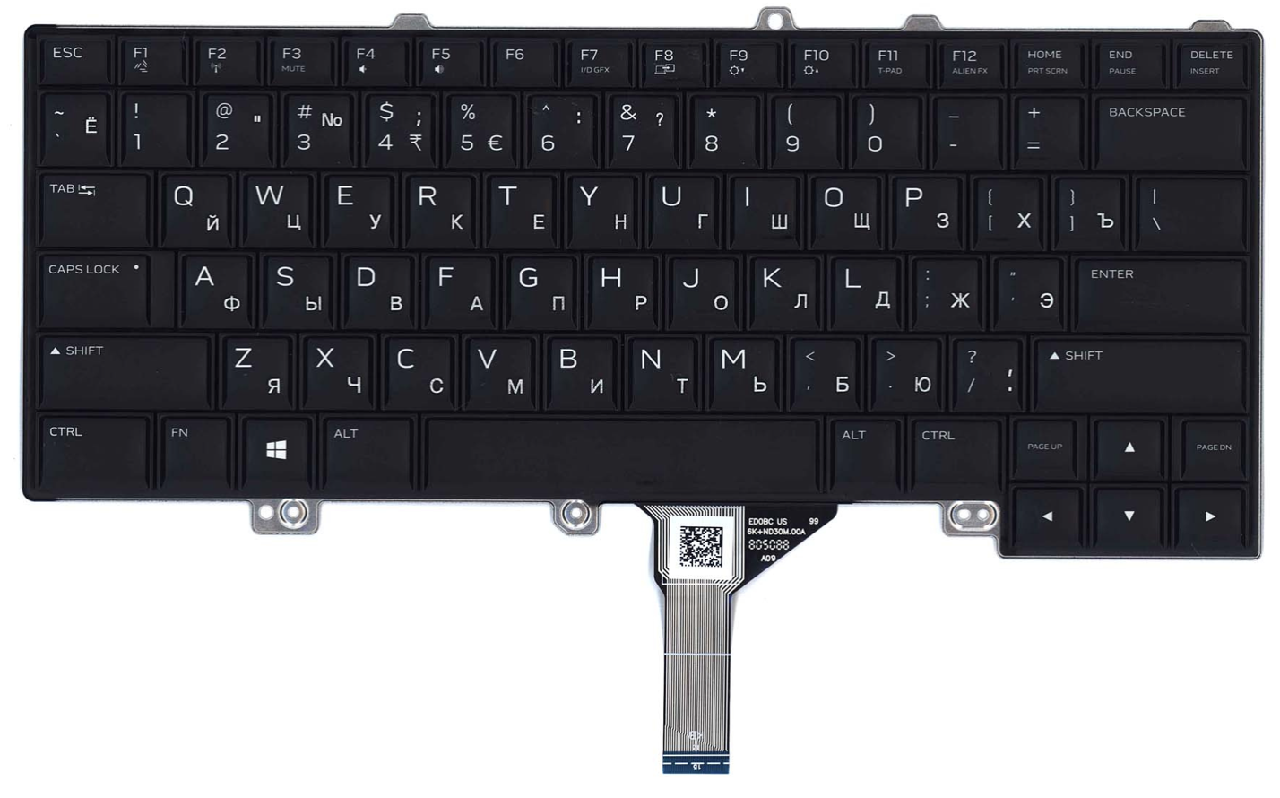 Клавиатура DELL Alienware 15 R4 с подсветкой, OEM