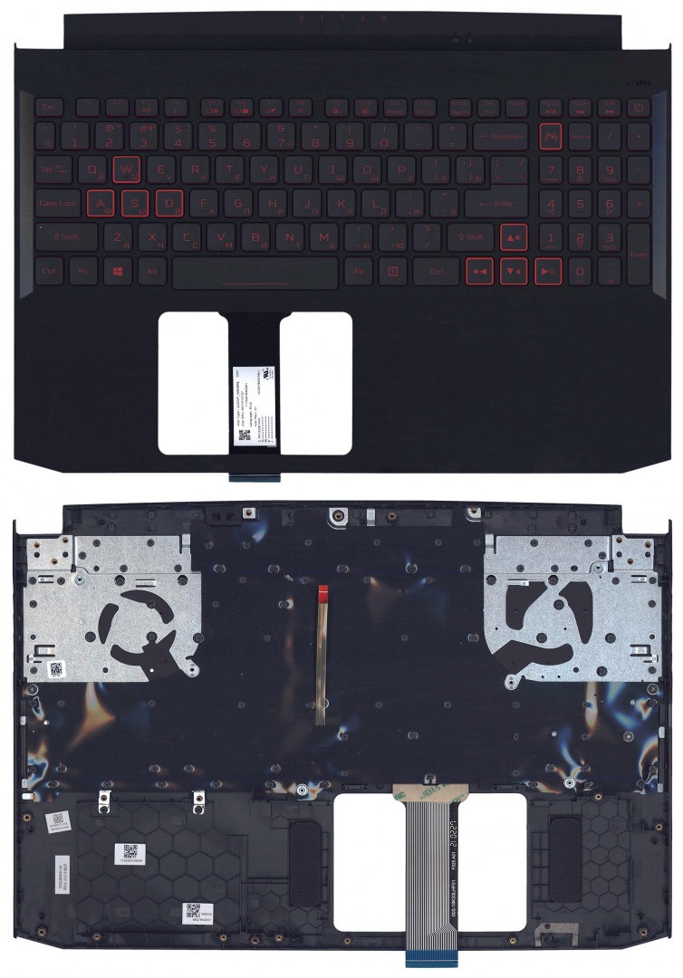 Клавиатура для ноутбука Acer Nitro5 AN515-44 черная топ-панель