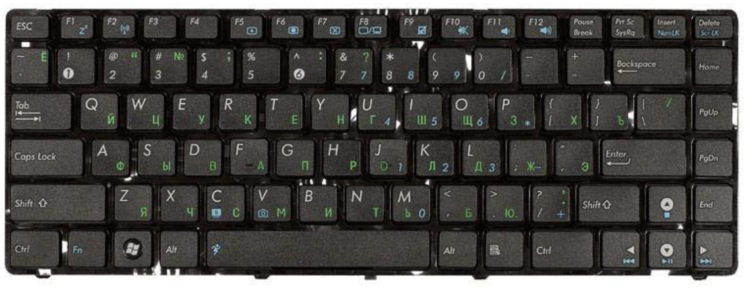 Клавиатура ASUS UL30VT с рамкой, глянцевая, OEM