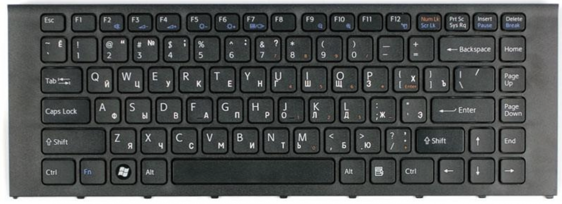 Клавиатура Sony VAIO VPCEA1Z1E/B с рамкой, OEM