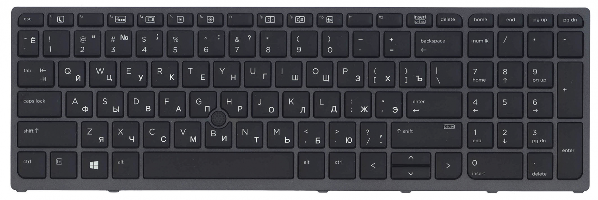 Клавиатура HP Zbook 15 G3 с подсветкой, с указателем, OEM