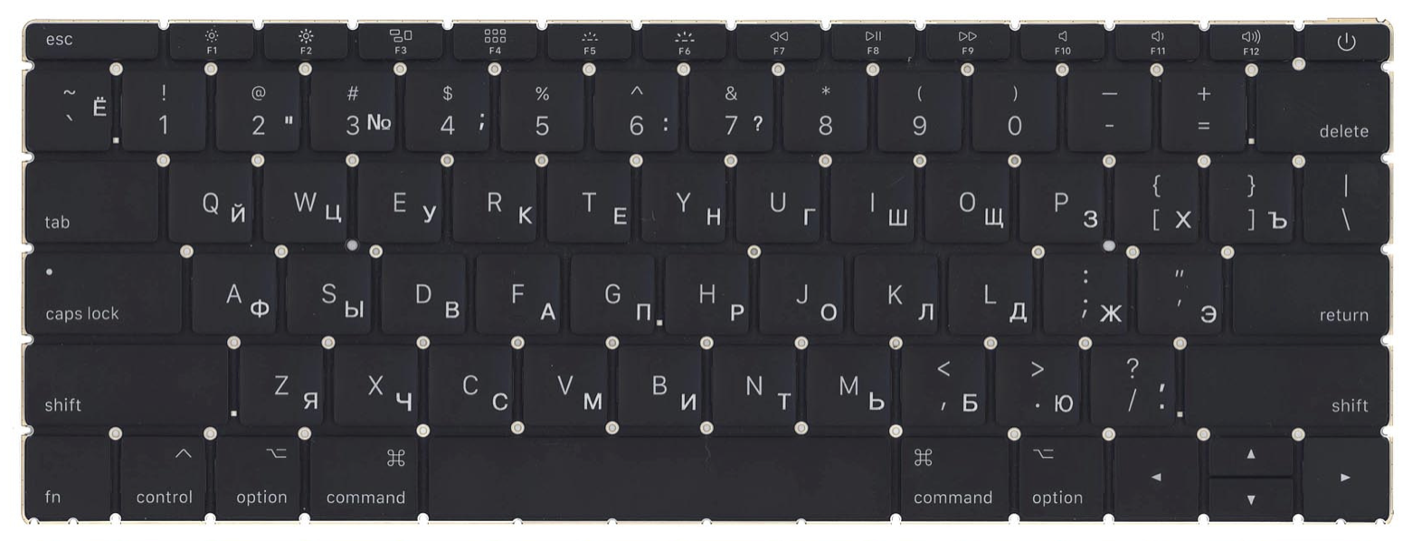 Клавиатура Apple MacBook 12" начало 2015 A1534 (MF855LL/A) маленький Enter, OEM