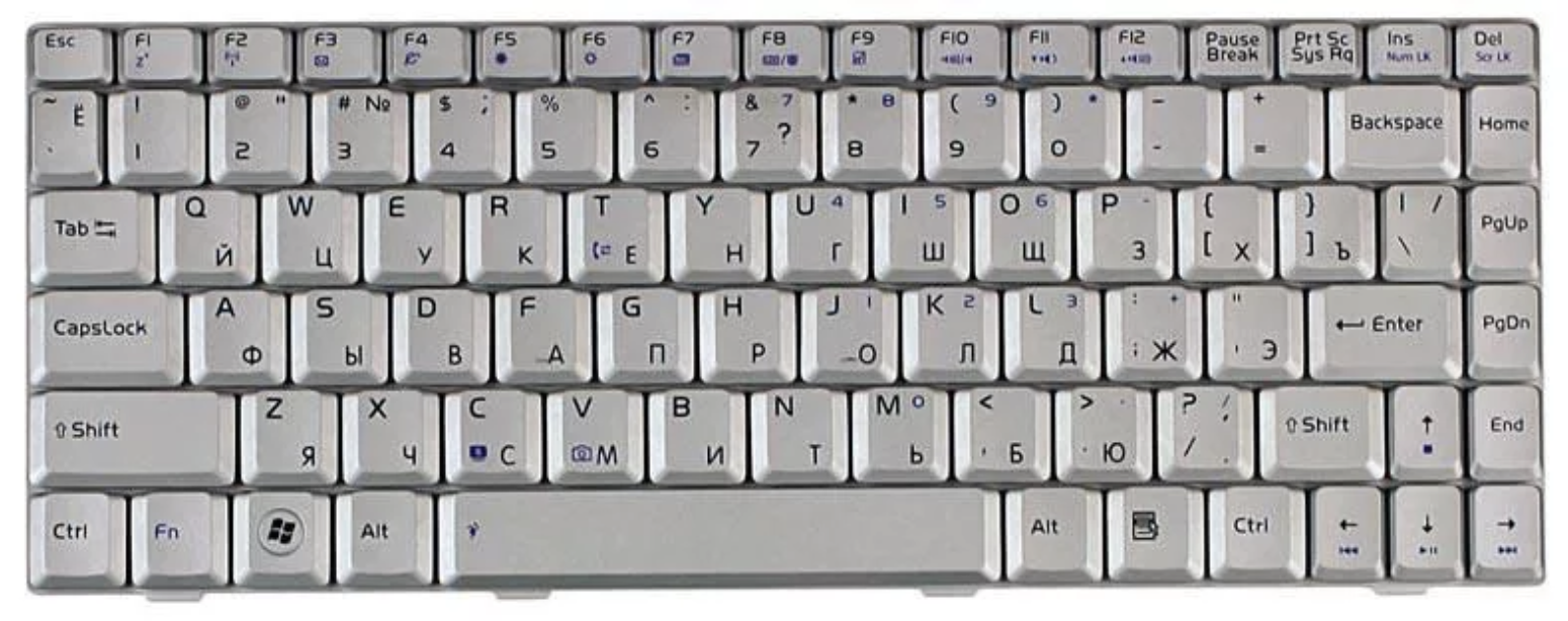 Клавиатура ASUS U6EP серебристая, OEM