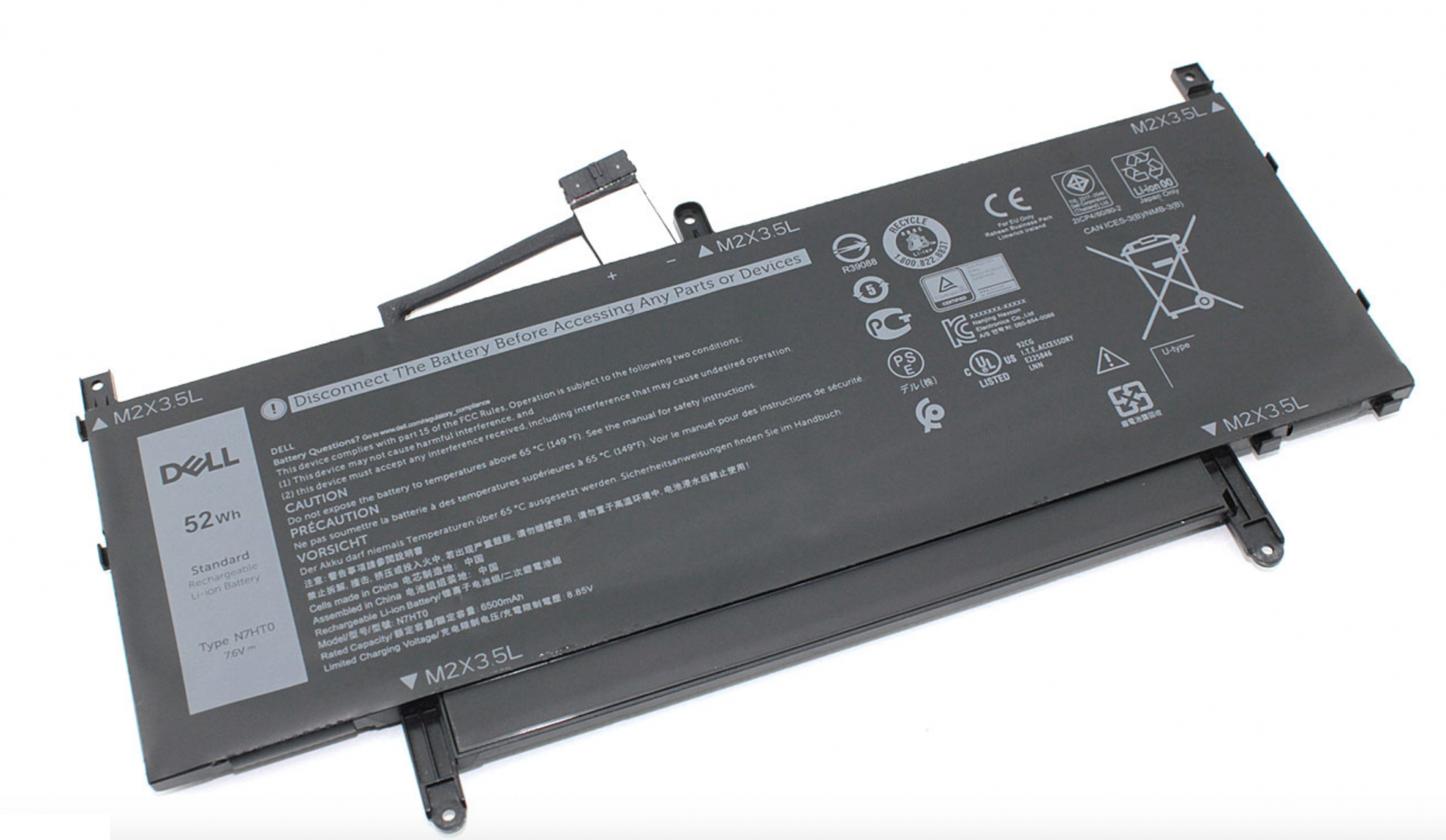 Аккумулятор Dell Latitude 9510 7.6V, 52Wh, 6500mAh, Original
