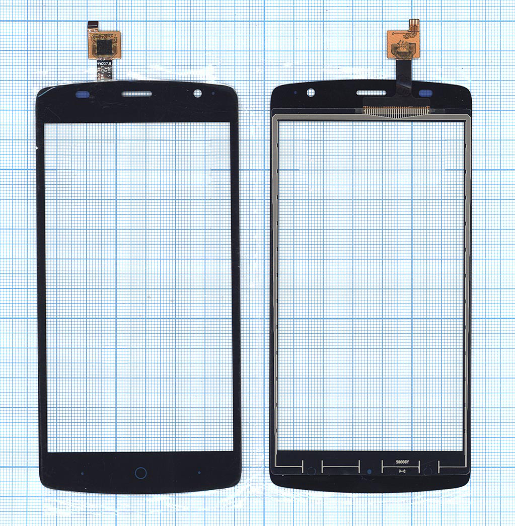 Сенсорное стекло (тачскрин) для ZTE Blade L5 Plus черное