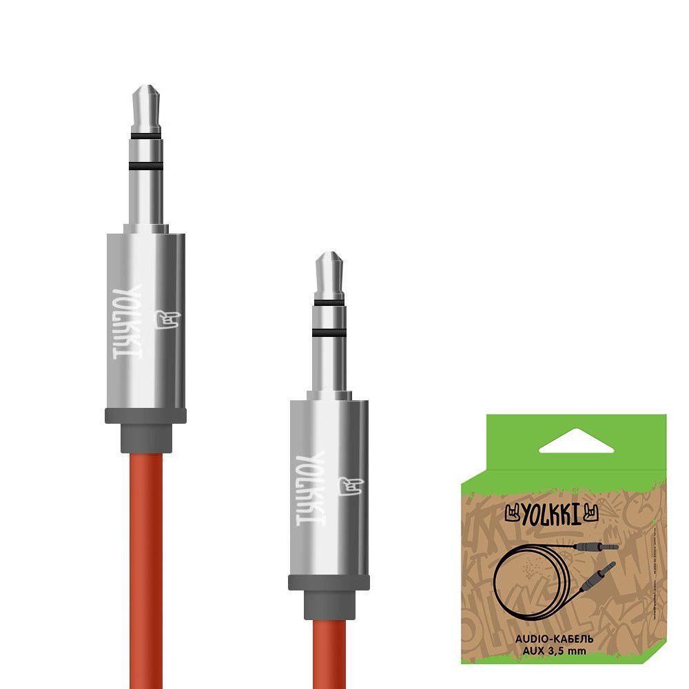 Кабель AUX YOLKKI Guitar box красный (1м)