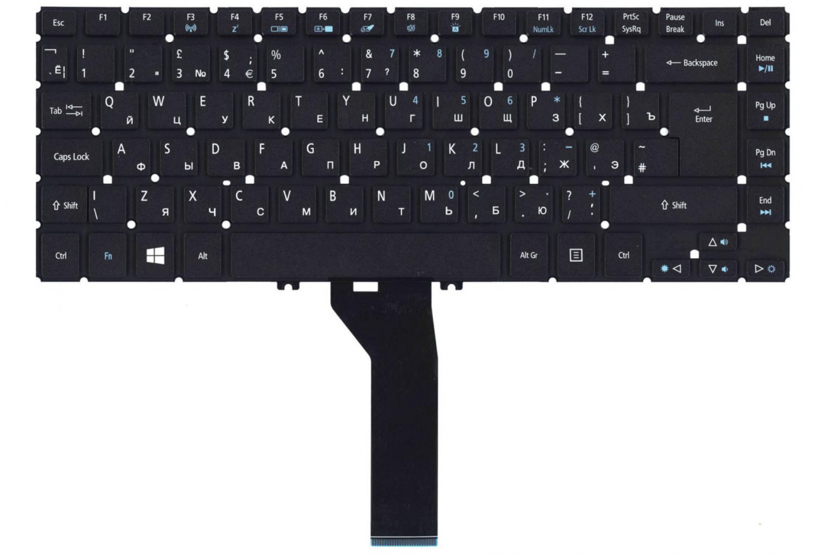 Клавиатура Acer Aspire R7-572 c подсветкой широкий Enter OEM