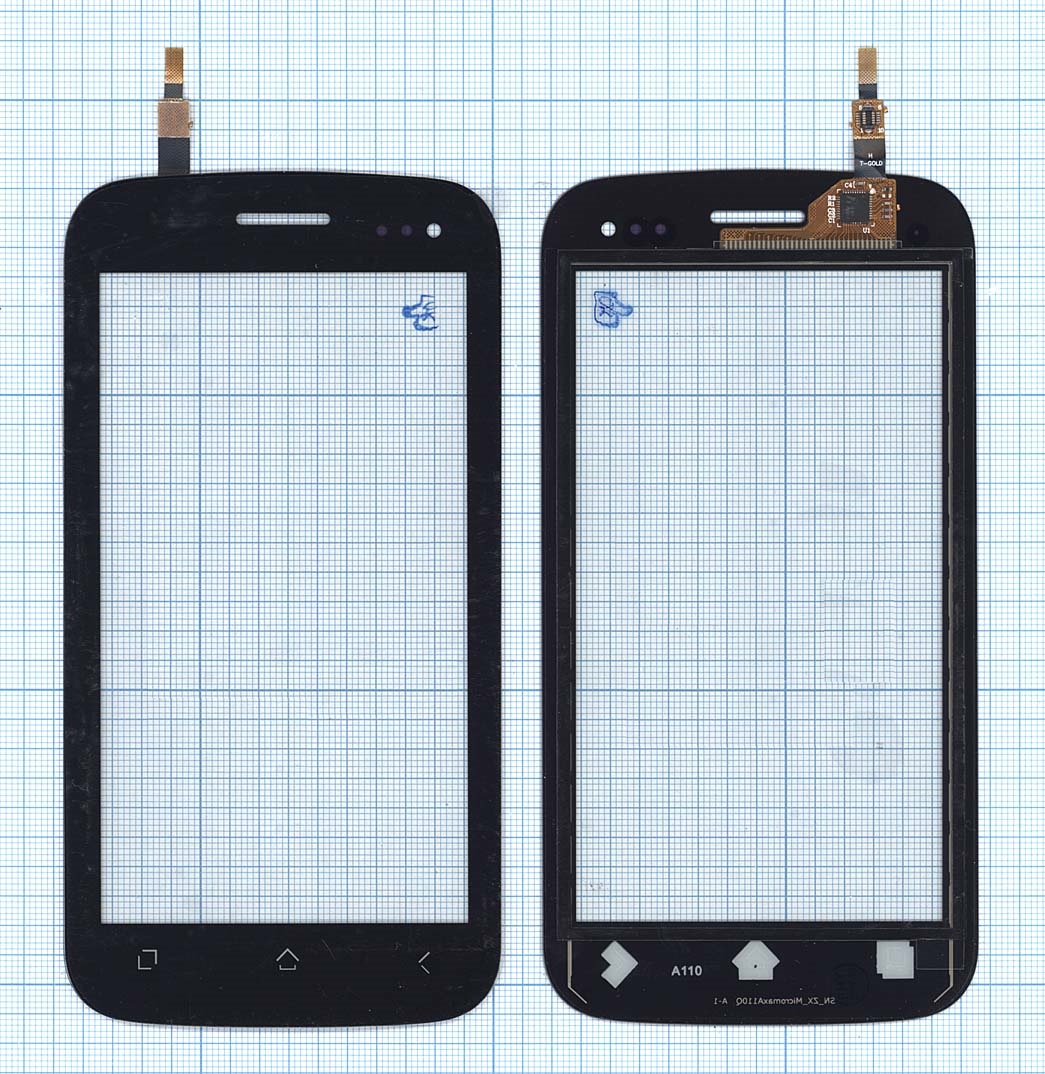 Сенсорное стекло (тачскрин) для Micromax A110 Canvas 2 черное
