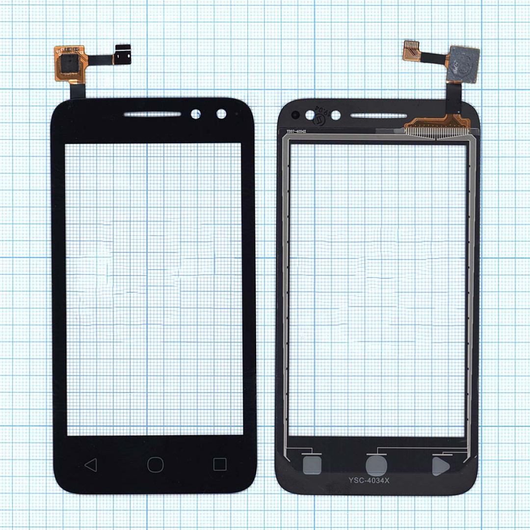 Сенсорное стекло (тачскрин) для Alcatel U3 4049D черное