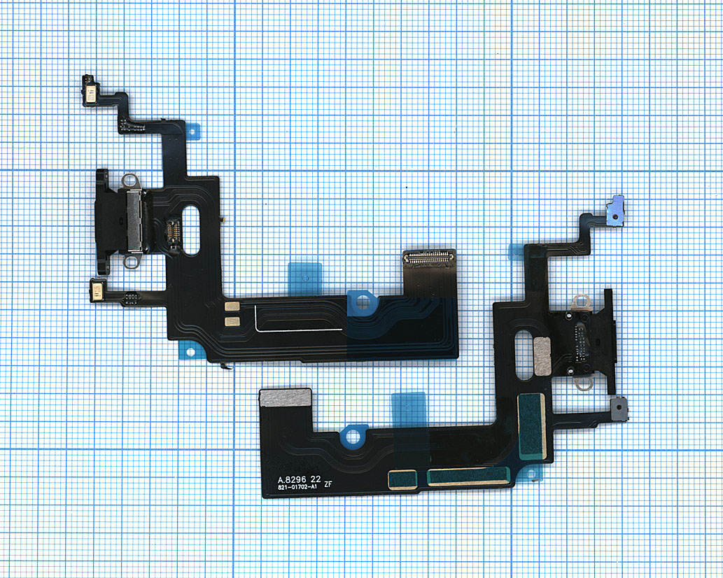 Шлейф разъема питания для iPhone XR черный