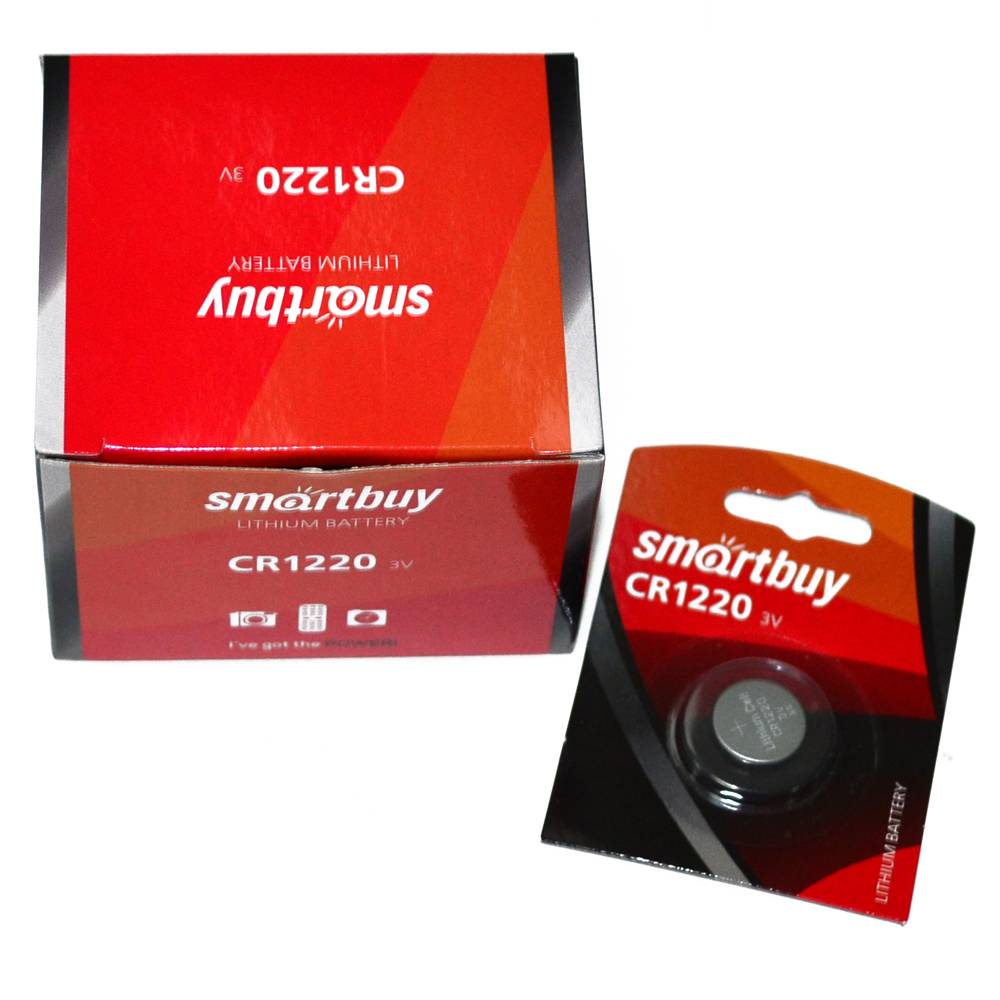 Элемент питания литиевый SmartBuy CR1220 (коробка/12шт)