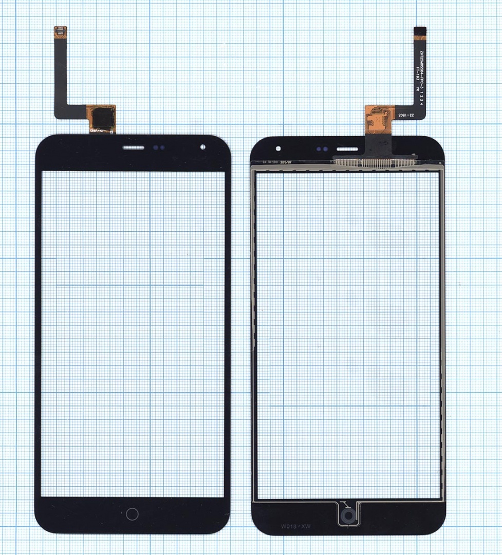 Сенсорное стекло (тачскрин) для Meizu M1 note черное