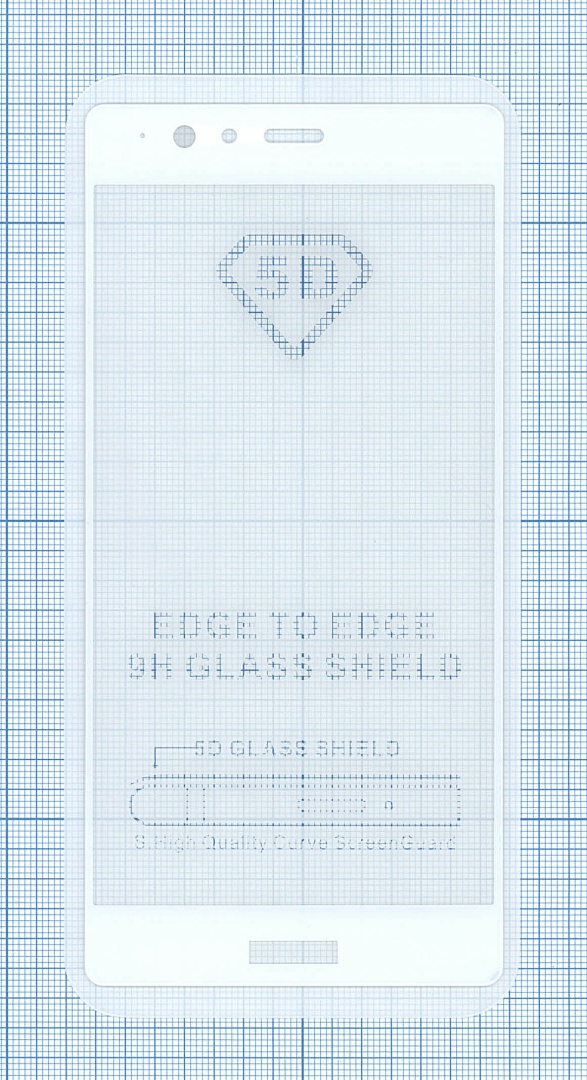 Защитное стекло "Полное покрытие" для Huawei P9 Plus белое