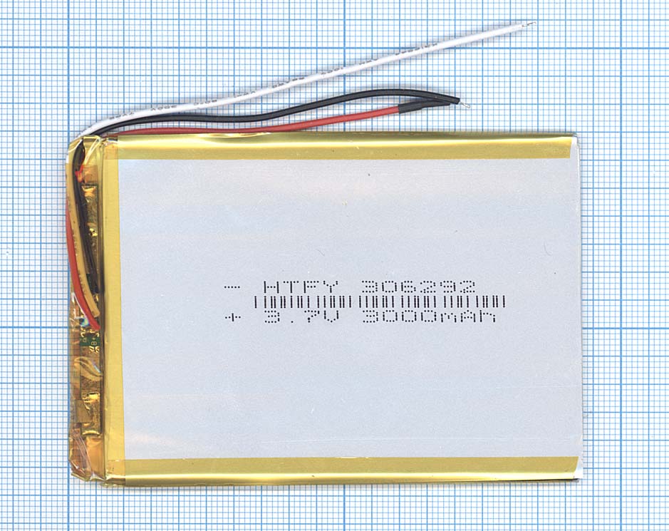 Аккумулятор Li-Pol (батарея) 3*62*92мм 3pin 3.7V/3000mAh