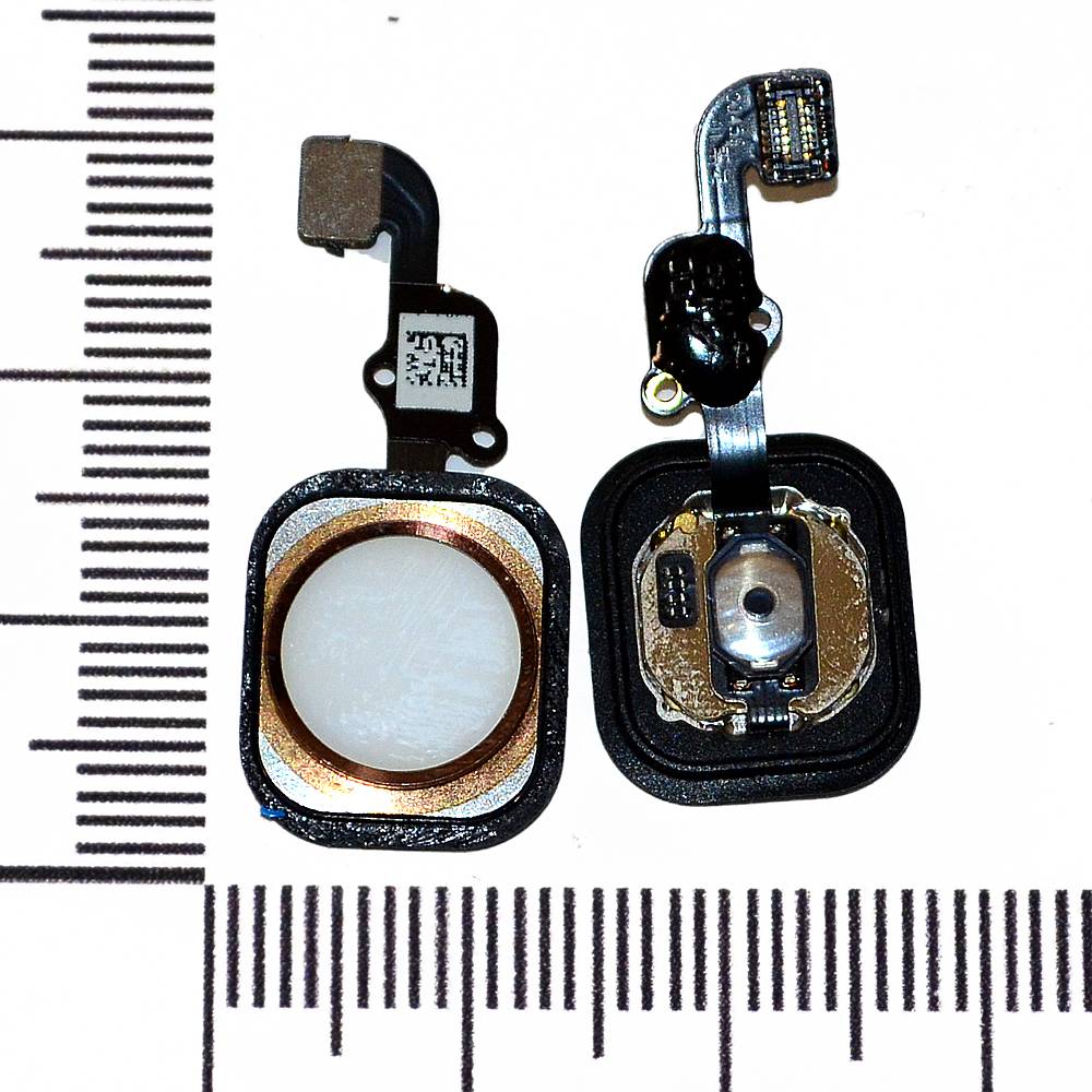 Механизм кнопки HOME iPhone 6S Plus с толкателем и шлейфом розовое золото