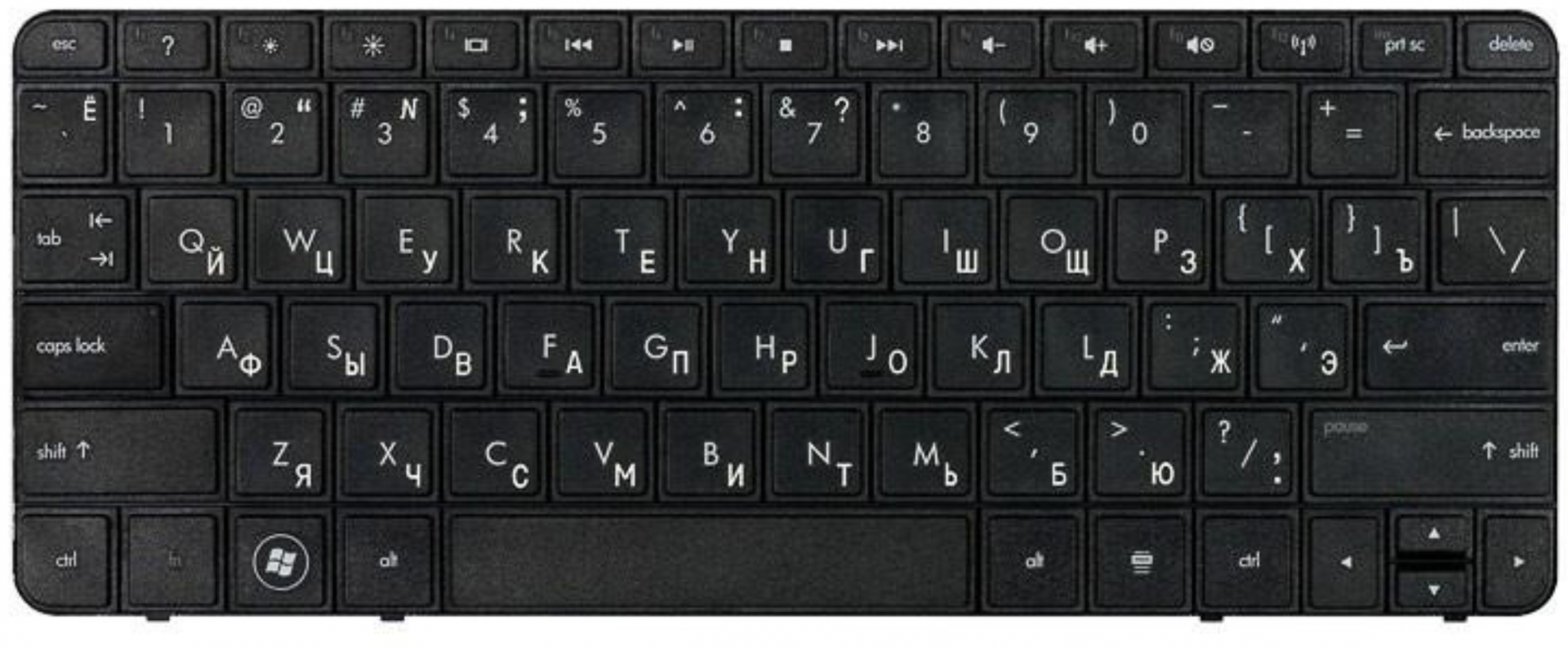 Клавиатура HP Compaq Mini CQ10 матовая, OEM