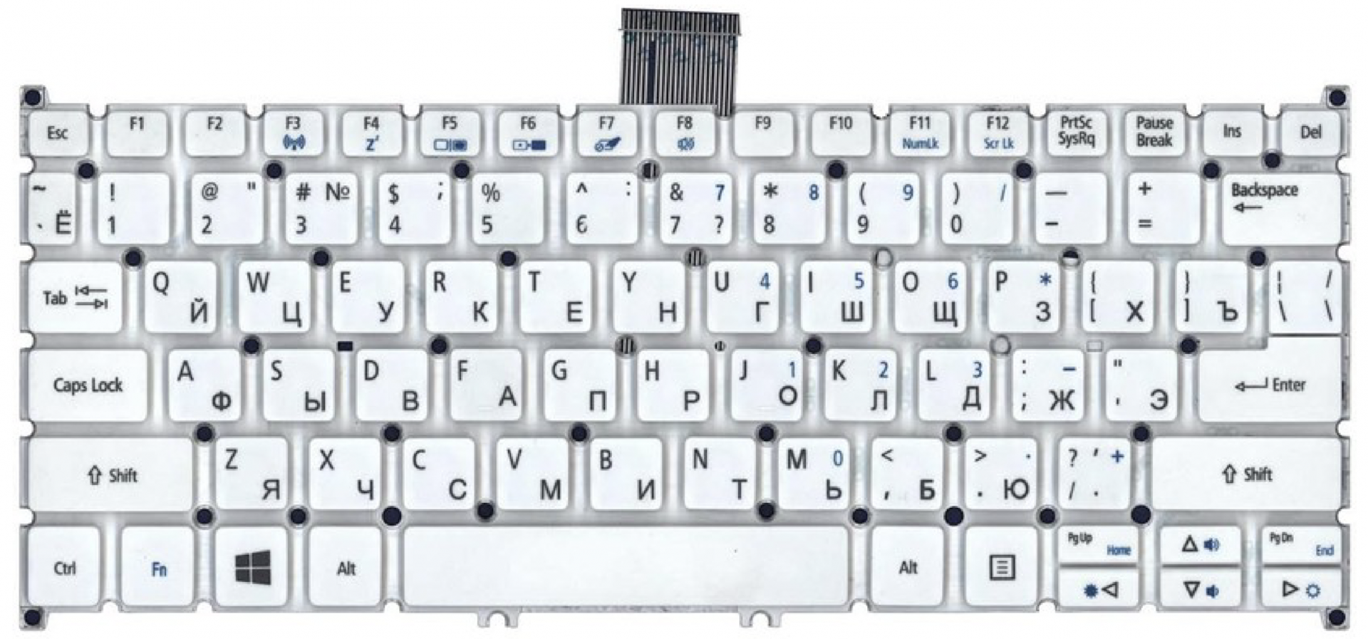 Клавиатура Acer Aspire V5-122P белая, OEM