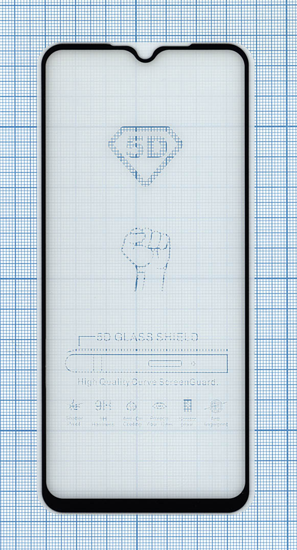 Защитное стекло "Полное покрытие" Huawei Honor 30i черное