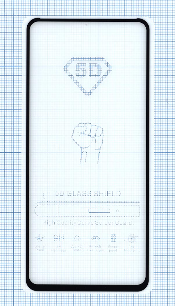 Защитное стекло "Полное покрытие" для Huawei Honor 10X Lite черное