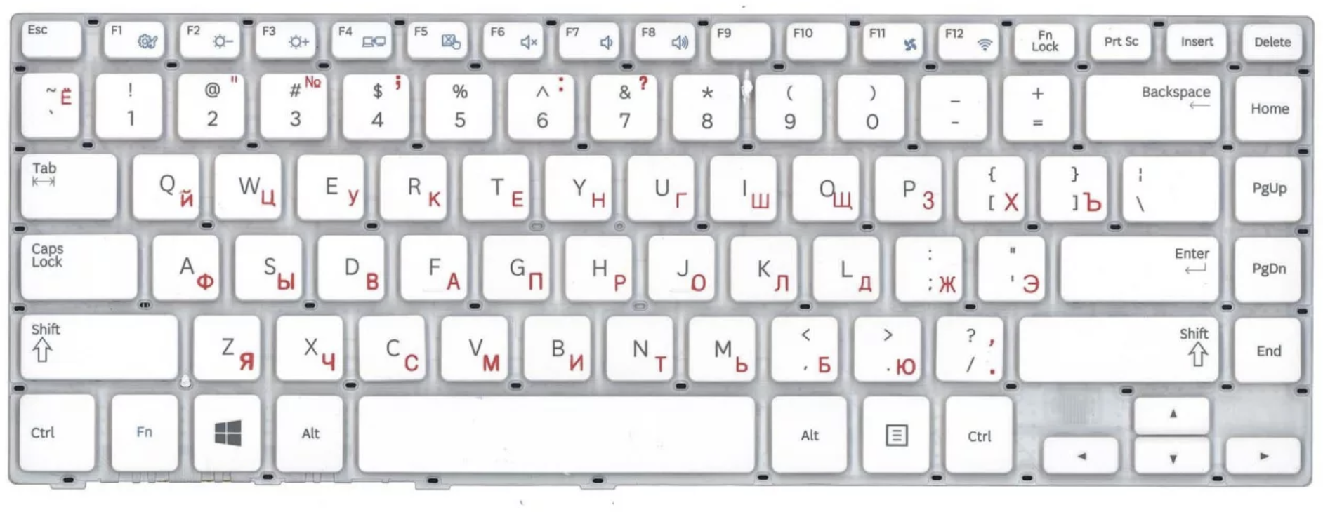 Клавиатура Samsung 370R4E белая, OEM