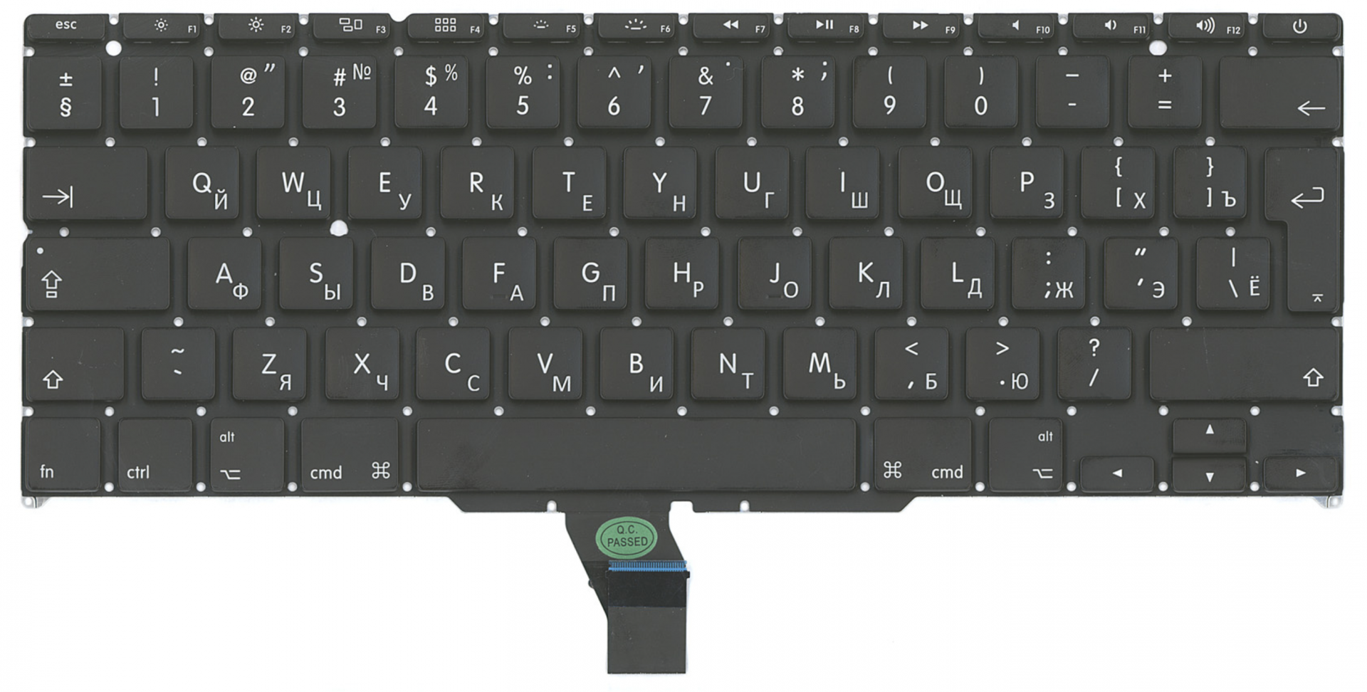 Клавиатура Apple MacBook Air 11.6" начало 2014 A1465 (MD712LL/B) с подсветкой, большой Enter, OEM
