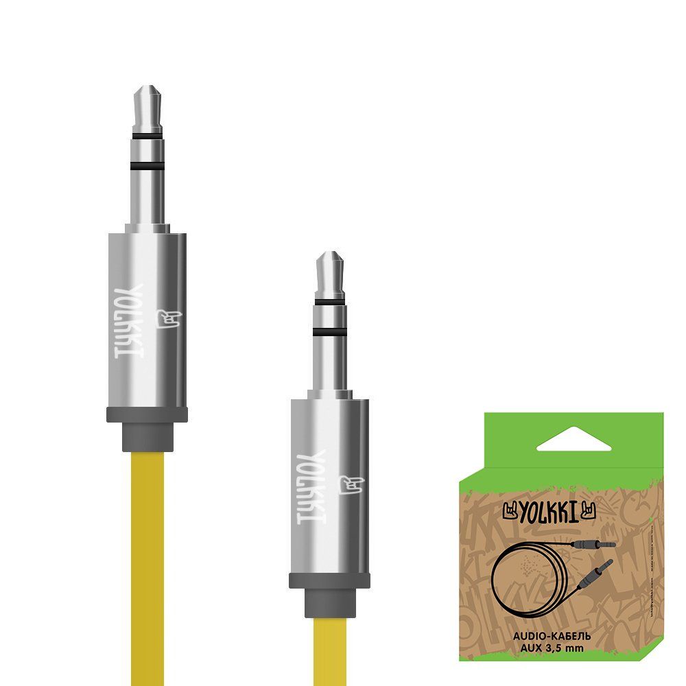 Кабель AUX YOLKKI Guitar box желтый (1м)