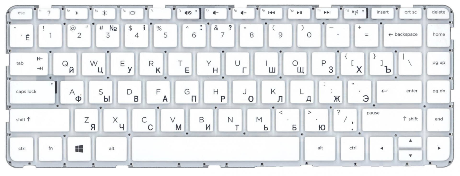 Клавиатура HP Pavilion 14-D000 белая, без рамки, OEM