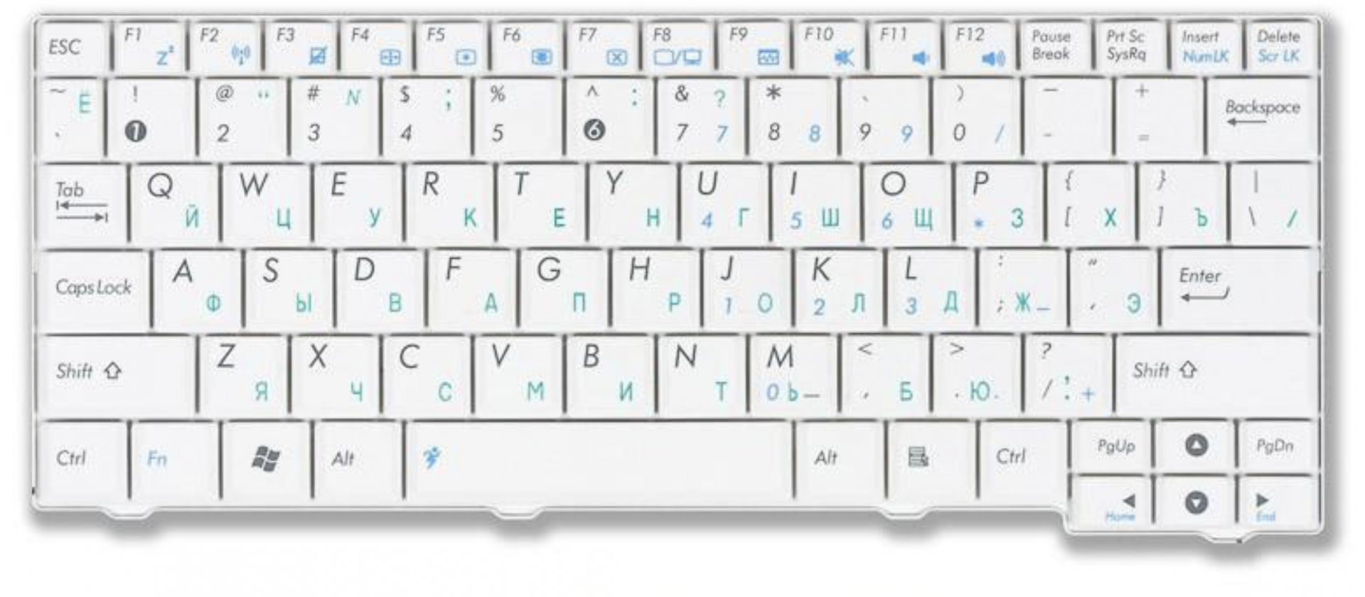 Клавиатура ASUS Eee PC MK90H белая, OEM